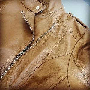 Camel Coloured Faux Leather Spring Jacket